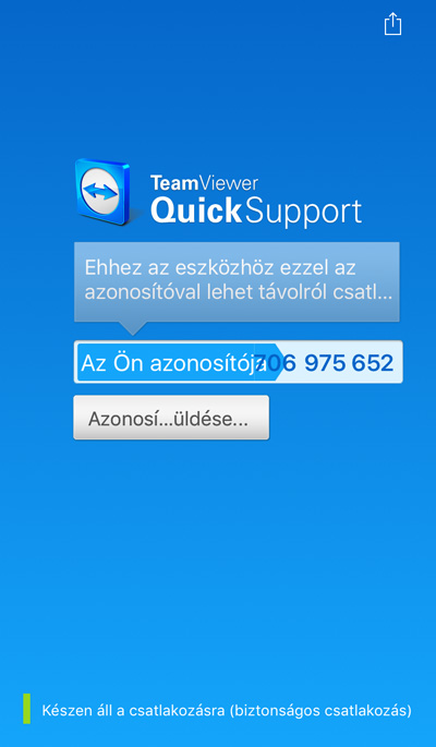 Azonosítókód, iOS