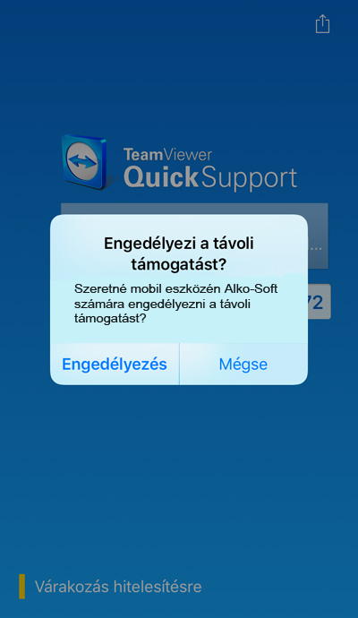 Kapcsolódás engedélyezése, iOS