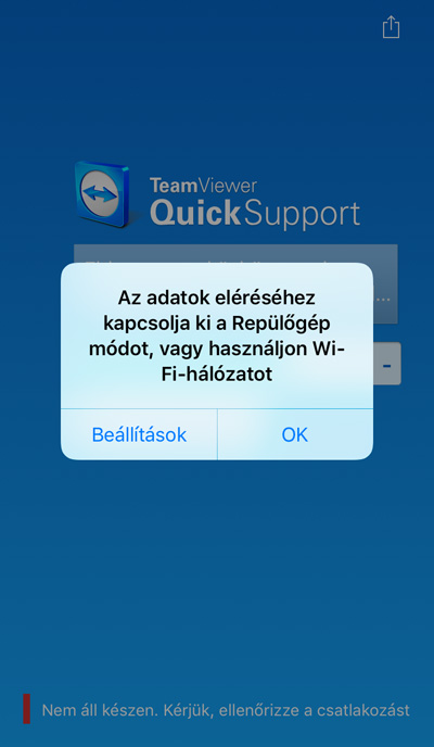 Kapcsolódási hiba, iOS