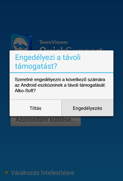 Kapcsolódás engedélyezése, Android