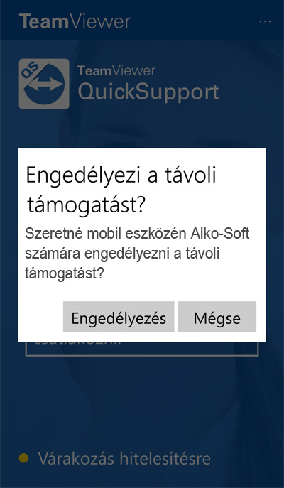 Kapcsolódás engedélyezése, Windows