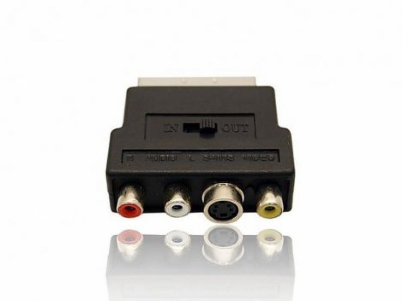 SCART dugó - 3x RCA aljzat adapter (RCA átalakítása SCART-ra)