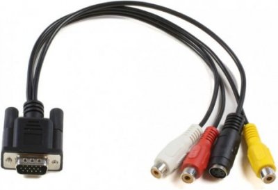 VGA to S-video 3x RCA 0,3m átalakító